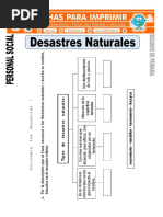 Ficha de Desastres Naturales para Segundo de Primaria