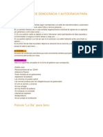 Actividades de Democracia y Autocracia para 3ero