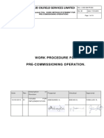 Work Procedure For Pre-Commissioning