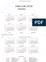 Calendario de Colombia Del 2018 - ¿Cuándo en El Mundo