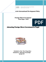 Attracting Foreign Direct Investment in Nepal (Term Paper by Mr. Khagendra Prasad Rijal - GSIS, SNU)