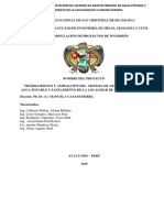 Mejoramiento y Ampliación Del Sistema de Abastecimiento de Agua Potable y Saneamiento de La Localidad de Uturuncupampa."