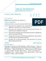 Electrical Technology: Course Code: 15EE1155 L T P C 3 0 0 3