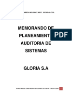 Memorando de Planeamiento de Auditoria - Grupo Gloria