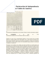 Análisis de La Declaración Independencia Norte Americana.