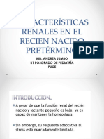 Características Renales en El Recien Nacido Pretérmino