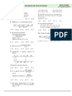 Examen de Division de Polinomios y Teorema de Restos