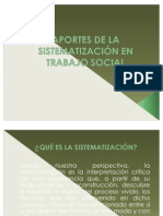 Aportes de La Sistematización en Trabajo Social