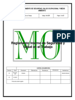 Reglamento Interno de Seguridad y Salud en El Trabajo PDF