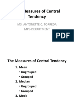 The Measures of Central Tendency