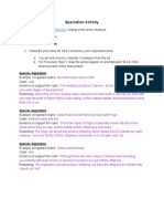 Speciation Activity