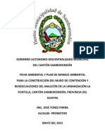 Ficha Ambiental Muro de Contencion YReadecuaciones Urb La Puntilla