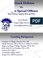 3-4 Attack Defense vs. Shotgun Spread Offense: Base Defense Against Run and Pass