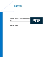 Aspen Production Record Manager V9: Release Notes