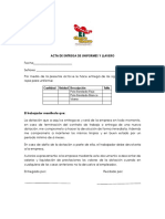 Acta de Entrega de Uniformes