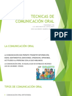 Tecnicas de Comunicación Oral.