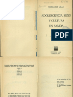 Margaret Mead Adolescencia Sexo y Cultura en Samoa PDF