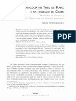 MURACHCO. A Noção de Analogia No Timeu de Platão e Na Tradução de Cícero