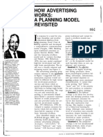 How Advertising Works: A Planning Model Revisited: Knowledge - + Liking +