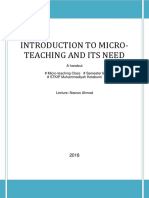 Micro Teaching and Its Need - HANDOUT PDF