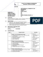 Lesson Plan Che 515 Instrumental Chemistry For Engineers Faculty of Chemical Engineering Universiti Teknologi Mara