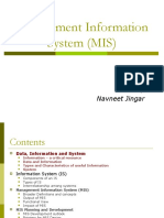 Management Information System (MIS) : Navneet Jingar