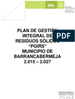 Plan de Gestión Integral de Residuos Sólidos 2015