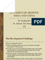 Dynamics of Growth: India and China: Dr. Jayanta Roy Sr. Advisor, ID (Research) CII