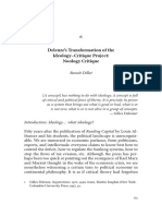 Deleuze's Transformation of The Ideology Critique Project Noology Critique