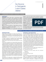 Comparison of The Source of Introduction To Cariogenic Food Substance and Caries Prevalence in Children