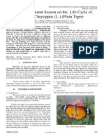Effect of Different Season On The Life Cycle of Dannus Chrysippus (L.) (Plain Tiger)