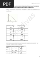 Formulario de Las Funciones Trigonometricas para Triángulos Rectángulos y Triangulos Oblicuángulos