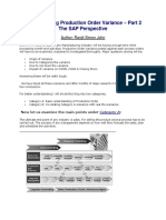 Understanding Production Order Variance - Part 2 The SAP Perspective