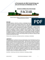 Aplicacao Da Ferramenta de Ma Centerlining em Uma Maquina de Envase de Bebidas em Po