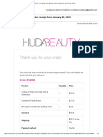 Thank You For Your Order: Your Shop Huda Beauty Order Receipt From January 25, 2018