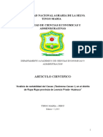 "Análisis de Rentabilidad Del Cacao (Teobroma Cacao L.) en El Distrito de Rupa Rupa Provincia de Leoncio Prado - Huánuco