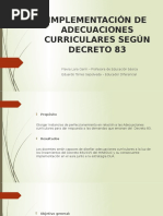 Implementación de Adecuaciones Curriculares Según Decreto 83