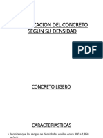 Clasificacion Del Concreto Según Su Densidad