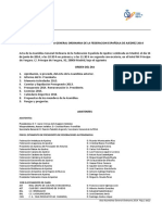 Acta de La Asamblea General Ordinaria de La Federacion Española de Ajedrez 2014