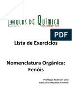 Aulas de Química - Anderson Dino - Fenóis - Nomenclatura e Exercícios Com Gabarito