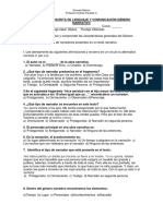 Evaluación Escrita de Lenguaje y Comunicación - 6to B