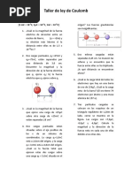 Taller Ley Coulomb EJERCICIOS