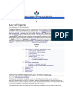 Law of Nigeria: Hierarchy of The Nigerian Legal System Range