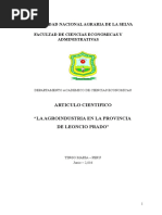 La Agroindustria en La Provincia de Leoncio Prado Region Huanuco