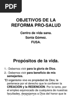 Objetivos de La Reforma Pro-Salud