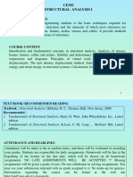 CE381 Structural Analysis I: Aims and Objectives