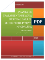 Diseño de Una Planta de Tratamiento de Agua Residual para El Municipio de Pivijay