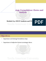  SWOT Analysis and TOWS Matrix