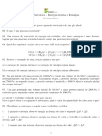 Lista de Exercicios Energia Interna e Entalpia