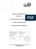 APD 1.2 Protocolo Sist. Estandarizado Registro Procedimiento de Hemodiálisis HRR V2 2014